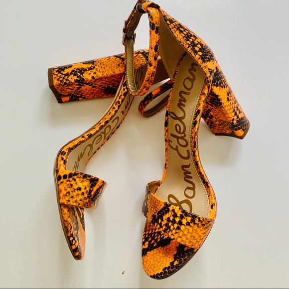 Sam Edelman NWOB Yaro Sandals Orange Neon 8 - Picture 1 of 10